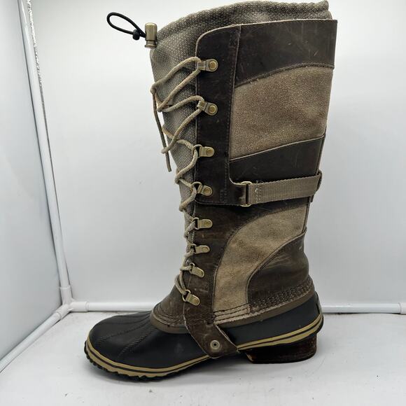 Sorel Boots Womens 10.5 Conquest Carly Tall Brown Waterproof Winter NL2033 - Picture 2 of 12